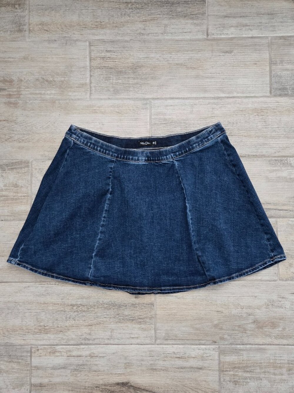 Retro Chic by Torrid Super Soft Denim Circle Mini Skort Blue Stretchy Pull On 18